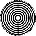 MACTING Christmas Black and White Tree Skirt, 30 Inch Annual Rings Tree Mat with Pom Poms for Xmas Tree Halloween Indoor Home Holiday Party Christmas Decorations