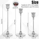 6 Packs Silver Taper Candle Holders,Vintage Candlestick Holders for Home Decor, Wedding, Christmas, Party Centerpiece