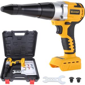 Cordless Rivet Gun Tool for Dewalt 20V Max Battery(No Battery), Brushless Electric Automatic Rivet Gun,Brushless Motor for Rivets 1/8'', 5/32'', 3/16", for Metal, Plastic and Leather