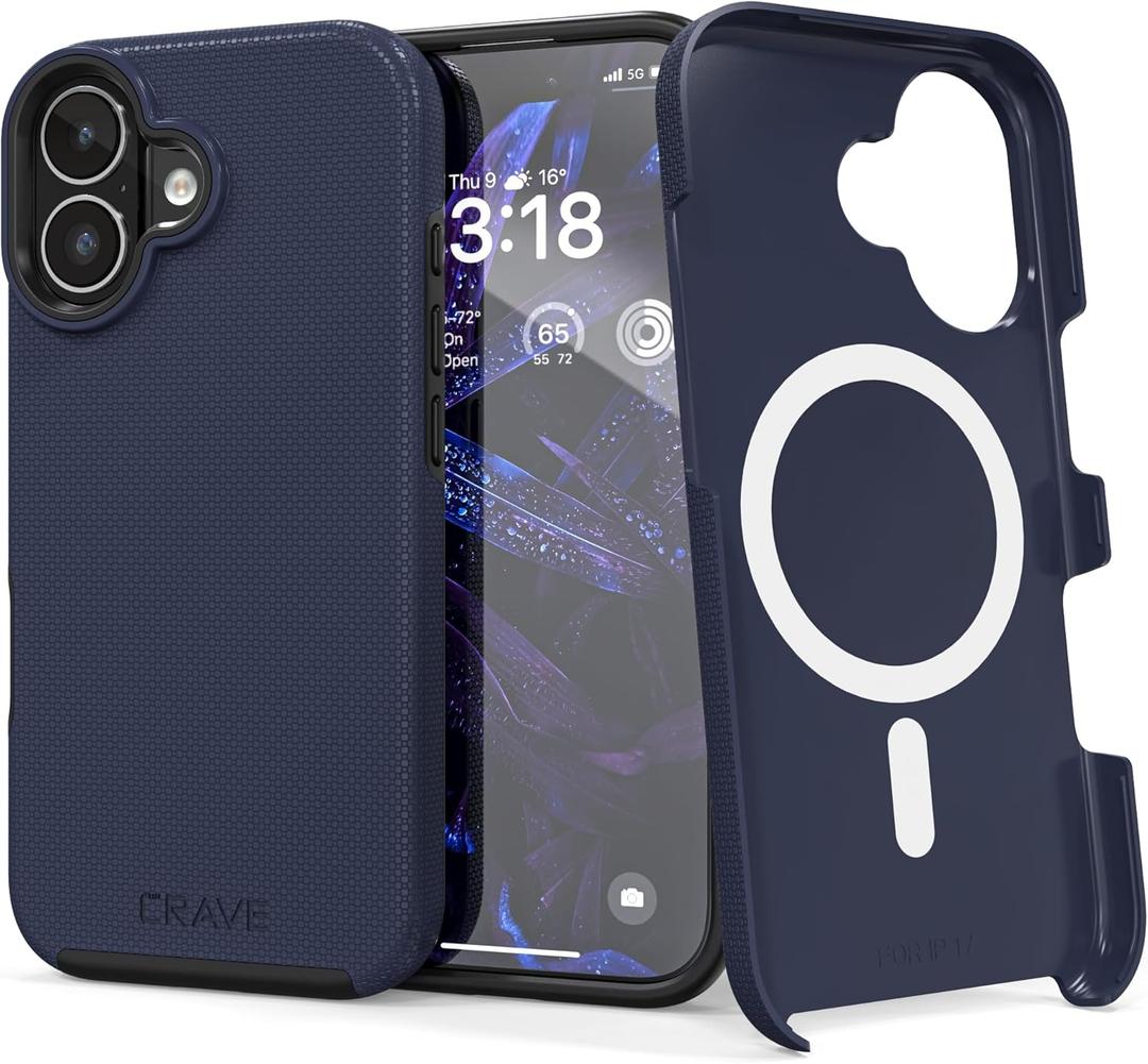 Crave Compatible with iPhone 17 Case, [Compatible with MagSafe] Shockproof Protection Dual Layer Case for Apple iPhone 17 (6.3 inch) - Navy