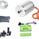 72V 3000W Brushless Motor Kit Max 6700RPM Temperature Sensing Electric DC 72V Motor with 80A Sine Wave Controller for Go Kart Electric Scooter Motor (3KW no Bracket)