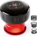 UOTT 6-in-1 Smart Cupping Therapy Massager, 20 Levels Heat & Suction Electric Cupping Kit for Massage Therapy, Cupping Therapy Set for Muscle Soreness, Knots & Pain Relief (Black)