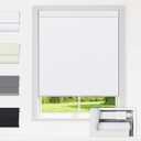 LazBlinds No Drill Blinds for Indoor Windows, Blackout Roller Shades, Cordless Window Blackout Blinds, Thermal Insulated Fabric UV Protection, for in Home and Office, 27.5" W x 72" H, White