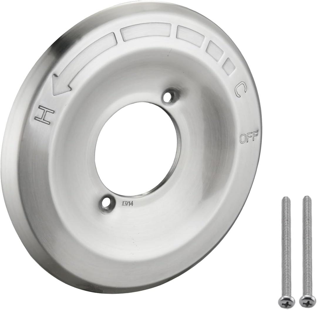 Replacement Escutcheon Plate for Delta 1300/1400 Series, for One-Handle Tub and Shower Faucets, Single Metal Round Shower Escutcheon Kit, Brushed Nickel