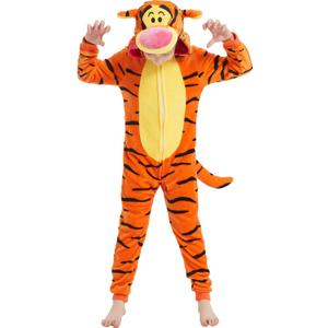 SWEETXIN Unise Kids Jumpsuit Cosplay Onesie One Piece Suit for Girls Boys Halloween Character Costume Dress Up Party (5T, Tigger)