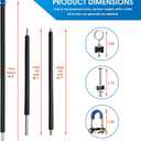 Universal Trampoline Enclosure Poles Replacement Kit 6 Straight Poles & Hardware for 10, 12, 14, 15FT Trampoline Frames