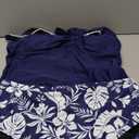 Aleumdr Womens Tankini Bathing Suit Modest Two Piece Swimsuit Ruffle V Neck Swim Tank Top with High Waisted Bottom (XX-Large, A5 Navy Blue)