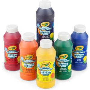 Crayola Washable Finger Paints (6ct), Toddler Paint Set, Nontoxic Finger Paint for Kids, Arts & Crafts Supplies for Toddlers, Teacher Classroom Must Have 