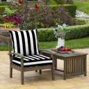 Arden Outdoor Deep Seat Cushion Set, 22 in x 24 in, Weather-Proof, Rain-Proof, Fade Resistant Patio Cushion Black Cabana Stripe, 1 Pack
