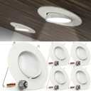 Sunco 5/6 Inch LED Can Lights Retrofit Recessed Lighting, Gimbal Downlight Adjustable, 800 LM, 12W=60W, 3000K Warm White, Dimmable, Damp Rated UL 4 Pack.
