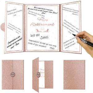 Trgowaul Retirement Party Decorations, Happy Retirement Guest Book Alternative, Funny Retirement Party Signature Certificate, Card Congrats Retired Party Supplies Gifts Sign Decor for Women Coworkers (Rose Gold)