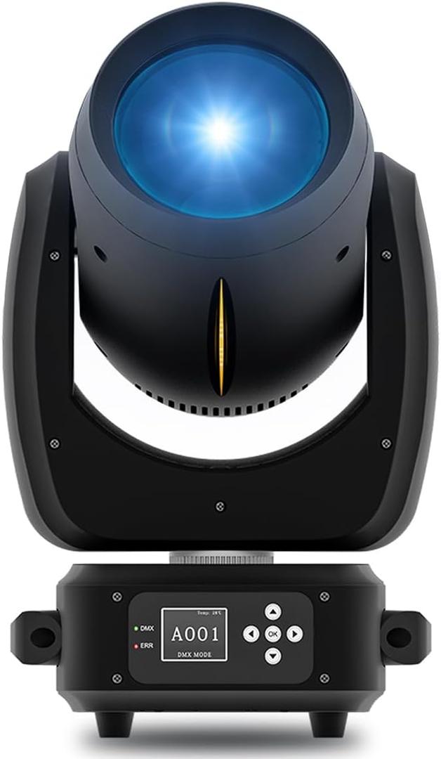 SHEHDS Stage Lights 180W, Moving Head Lights, 14 Gobos 11 Colors Spotlights, B/Frost/Prism/Zoom Effect, 18 Facet Prism DMX512, 120mm Diameter Lens, DJ Stage for Wedding Party Dance