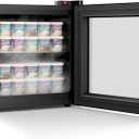 COWSAR 1.1 Cu Ft Compact Mini Freezer, 7 Temp Settings (-18F to -10F), Removable Shelf Display Freezer for Home/Kitchen/Dorm/Office, Suitable for Ice Cream/Meat/Seafood (Black)