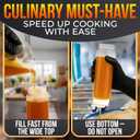 Set of 6 Inverted Condiment Squeeze Bottles 16 oz  Upgraded Design with Added Sealing Gaskets, Self-Closing Valve, Easy-to-Fill Clear Bottles for Sauces, Dressings, Ketchup, Mustard for Everyday Use