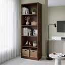 5 Tier Bookshelf, 71" Tall Bookcase Floor Standing, Large Wood Bookshelf with Anti-Tipping Device & Base, 5 Shelf Open Display Book Shelf for Living Room, Bedroom, Dining Room, Home Office, 23.6 inches x 11 inches x 70.8 inches
