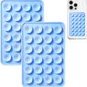 AZXYI Anteel 2 Pack Silicone Suction Phone Case Mount, Silicon Adhesive Suction Cup Phone Mount, Non Slip Sticky Phone Grip for Cellphone, Strong Grip Holder for Selfies and Videos (Sky Blue)