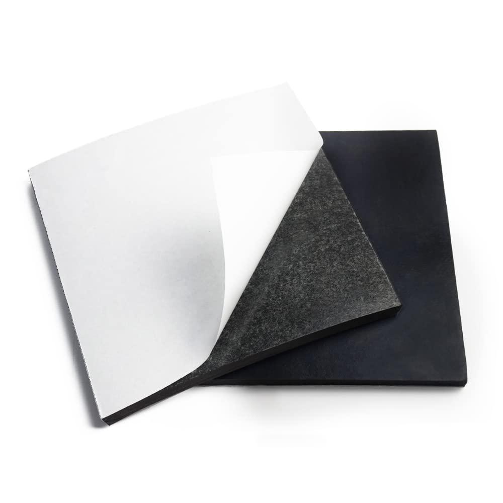 DOBTIM Adhesive Solid Rubber Sheets Padding 8" X 8" X 1/2 (.500)", DIY Rubber Strips Seals Pads, Anti Vibration Shock Absorbing, Non-Slip Flooring Cushioning