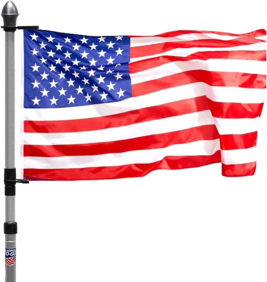 Telescoping Aluminum Portable Flagpole, Flagpole-To-Go 9' Portable Flagpole