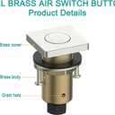 KANARY Square Garbage Disposal Air Switch Kit, Sink Top Air Push Brass Button for Waste Disposer, Safe for Wet Hands Food (Brushed Nickel)