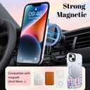 Magnetic for iPhone 14 Plus Case [Compatible with Magsafe] Colorful Floral Flower Pattern Design, Full Body 2 in 1 Shockproof Scratch Resistant Protective Cover for Women Girl (White)