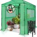 EAGLE PEAK 8x6 Portable Walk-in Greenhouse, Pop-up Indoor Outdoor Garden Green House, Zippered Doors and Windows, PE Cover, Green