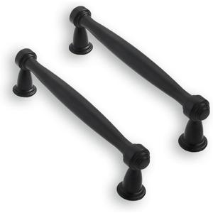 Solid Heavy-Duty 10 Pack 3-1/2 Inch Hole Center Black Cabinet pulls Matte Black is Suitable for Kitchens cabinets vanities Bathroom cabinets
