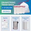 Reli. 6-10 Gallon Trash Bags Drawstring | 500 Count Bulk | 22"x23" | 6, 8, 10 Gallon Drawstring Garbage Bags | White Trash Can Liners | Small - Medium
