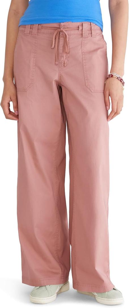 Aeropostale Women's Low Rise Baggy Wide Leg Jean (Large, Burlwood)