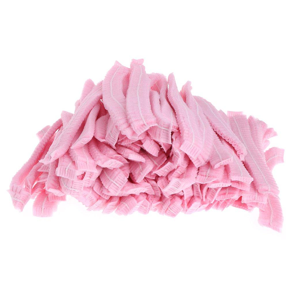 Forgu 100pcs Microblading Accessories Makeup Hair Net Caps for Eyebrow Tattooing (Pink)