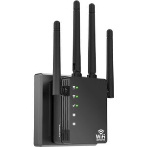 WiFi Extender Signal Booster 1200Mbps, Long Range Extender for Home and Outdoor, 12880 Sq.Ft Range, 105-Device Compatibility, Easy Setup, WiFi Extender