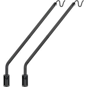 Kingsyard 2 Pack Heavy Duty Wall Mounted Deck Hook, 27"-39" Adjustable Metal Plant Wall Hanger for Hanging Bird Feeders, Planters, Lanterns, Wind Chimes, Wall Mounted