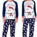 GRPSKCOS Couple Christmas Pajamas Adults Christmas Long Sleepwear Matching Santa Pyjamas for Men Women.XL