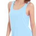 NACHILA Pajamas for Women-Viscose Made from Bamboo,Soft Tank Top Pj Sleeveless Pajama Shorts Set Cooling Sleepwear for Ladies (Blue, L)