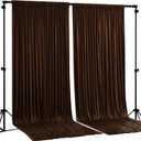 Dark Brown Backdrop Curtains-Wrinkle-Free Polyester Photography Drapes Party Curtain Background for Baby Shower Wedding Decorations- 8 X10FT (W4' x H10'(2 panels))