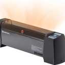 Comfort Zone Baseboard Space Heater with Digital Thermostat, Electric, Dent-Proof End Panels, Overheat Protection, Tip-Over Switch, & Stay-Cool Body, Ideal for Home, Bedroom, & Office, 1,500W, CZ650B (Black)