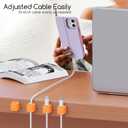 2 x Magnetic Cord Organizer Holder, 6 Pack Desk Cable Clips Management, Hide Phone Charging Cable Keeper, Strong Adhesive Wire Charger Holder for Nightstand, Kitchen Appliances, Office Supplies (Orange)