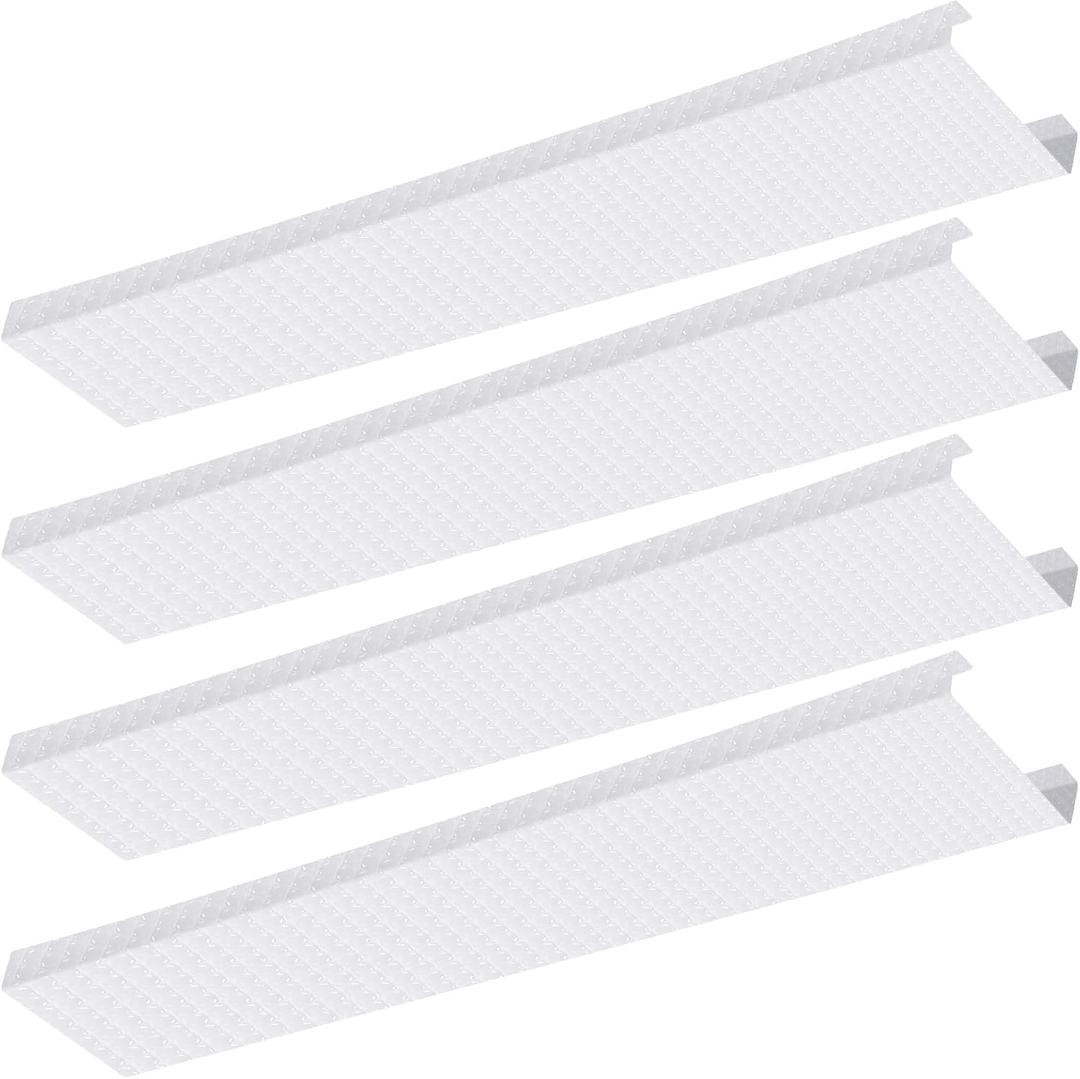 Beeveer 4 Pcs 48 Inch Fluorescent Light Fixture Covers Replacement Wrap Around Light Cover 4ft Two Bulb Replacement Lens Transparent Square Lenses for 4ft LED Ceiling, Home Kitchen Room