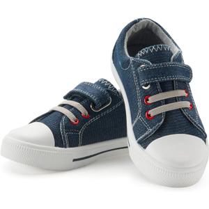 K KomForme Toddler Shoes Boys Girls Canvas Sneakers Size 4-13 (8 Toddler, B-light Denim)