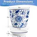 HakkaGirl 8 inch Ceramic Planters for Indoor Plants, Chinoiserie Decor Ceramic Pots for Plants Flower Plant Pots Indoor with Drainage and Saucer, Blue and White, 8" Diameter