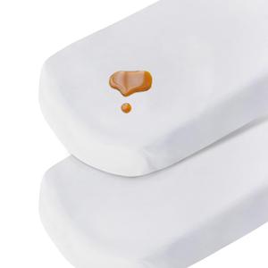 Bassinet Sheets Waterproof 2 Pack Bassinet Mattress Protector Cotton Fitted Cradle Sheets Set for Oval Rectangle Hourglass Mattres, Soft Breathable Mattress Pad Cover Baby Girl Boy, White, Perfect Snug Fit: Measuring 32" X 16"x 4"