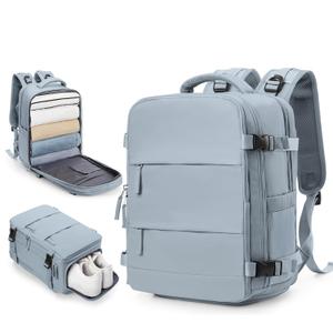 Travel Backpack Carry on Flight Approved Carry on Backpack for Airplanes Personal Item Travel Bag 18x14x8 Inches Traveling Backpack for Men Women Airback Backpack for Travel Mochila de Viaje Grey Blue