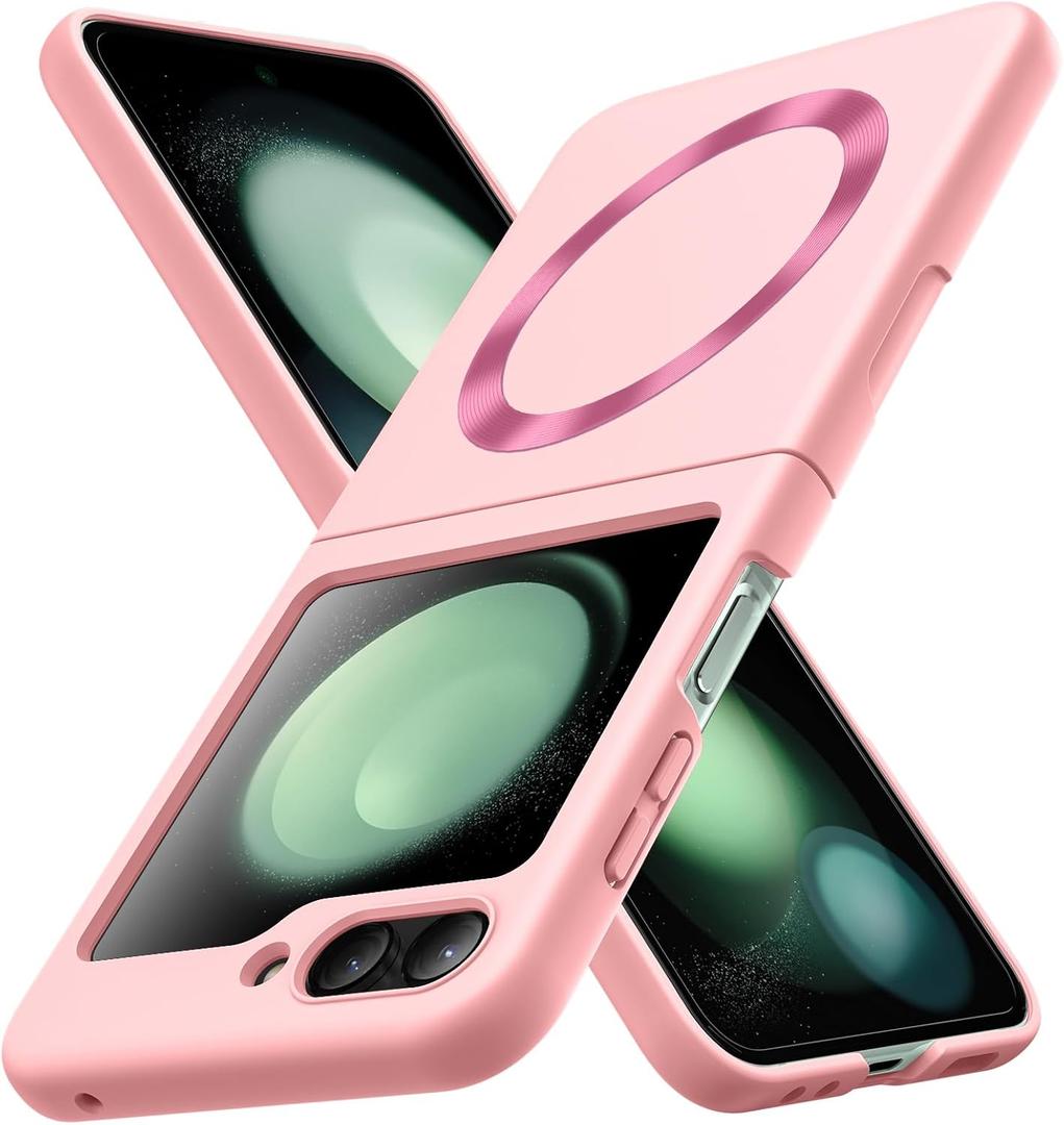Magnetic for Samsung Galaxy Z Flip 5 Case Slim & Military-Grade Protection Magnetic Phone Case,Pink 21-zflip5-02