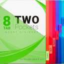 8-Tab Dividers for 3-Ring Binders, 8 Counts Dividers with 2 Pockets, Insertable 8 Tabs Binder Divider for 1/2''/1''/2''/3'' inch Binders, 8 Colors (1)