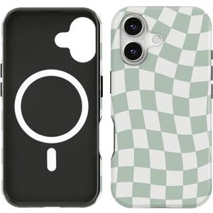 Compatible with iPhone 17 Case [Compatible with MagSafe] -Shockproof Protective 8 ft Drop Tested TPU Cover Phone Case 6.3" (Checkerboard, iPhone 17 6.3")