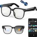 AI Smart Glasses with Camera, 4K 800W HD Video Recording Glasses with Audio, Bluetooth Sunglassess with Camera, Real-Time Translation, Voice Assistant, Object Recognition, Hands-Free Music Calls (1, Photochromic)