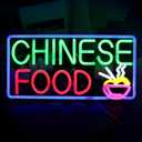 Chinese Food led Neon Sign LED Asian Food Business Neon Light Up Signs Wall Decor for Chinese Restaurant Decor (green and red)