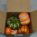 HAKACC 14 PCS Artificial Mixed Pumpkins for Decorating, Fake Pumpkins with 30PCS Fake Maple Leaves Thanksgiving Fall Harvest Decorations for Home, Fall Table Decor