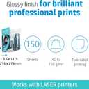 HP Enhanced Tri-fold Business Paper, Glossy, 8.5x11 in, 40 lb, 150 sheets, works with laser printers (Q6612A)