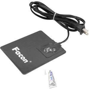 Facon 5'' x 4'' Automotive Engine Block Heater Pad with 3M Self Adhesive and Thermostatically Controlled, 50W Engine Oil Pan Heater Pad with 2-Prong Plug, Silicone Sealer Included