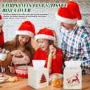 Domensi 2 Pcs Christmas Linen Tissue Box Cover 5.5 x 4.75 x 4.75 Inches Christmas Tree and Elk Tissue Box Holder Holiday Square Home Decor Xmas Embroidered Gifts for Bathroom Bedroom Living Room